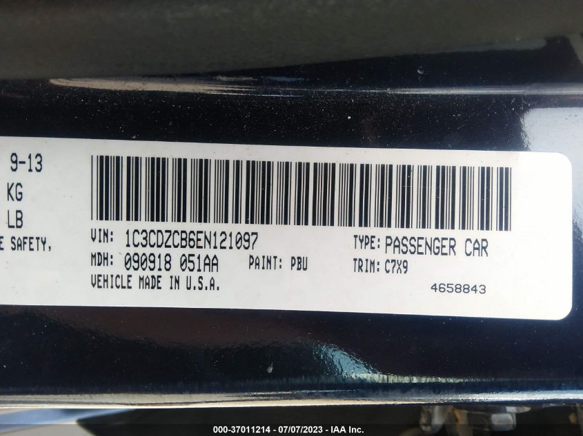 2014 DODGE AVENGER SXT - 1C3CDZCB6EN121097