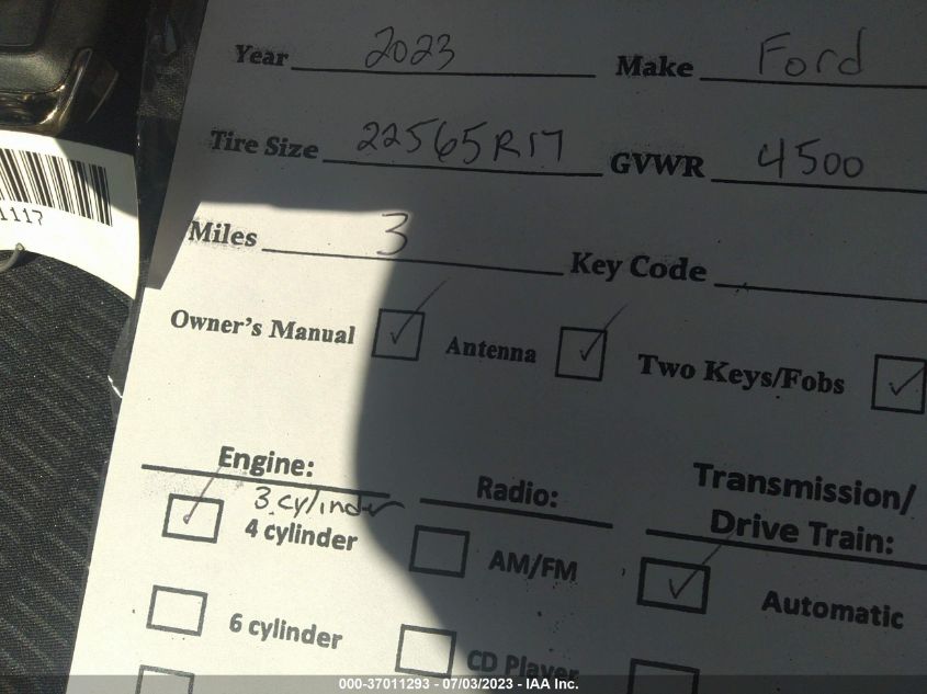 2023 FORD ESCAPE BASE - 1FMCU9FN6PUA59383
