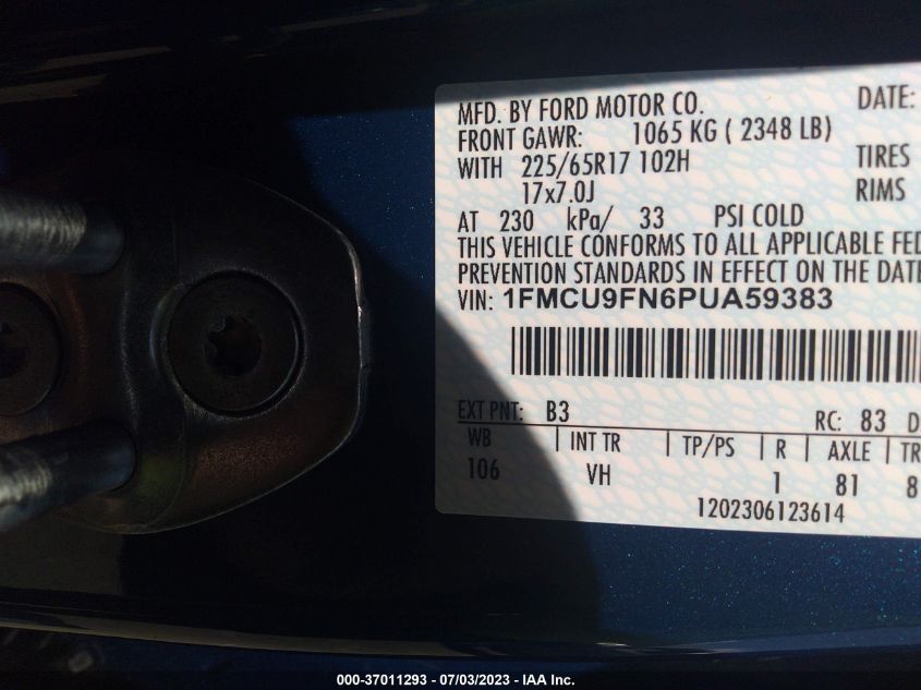 2023 FORD ESCAPE BASE - 1FMCU9FN6PUA59383