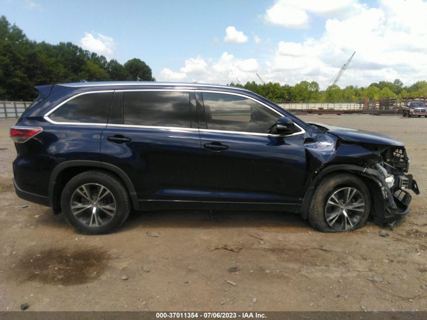 2016 TOYOTA HIGHLANDER XLE - 5TDJKRFHXGS315721