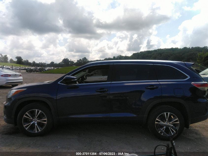 2016 TOYOTA HIGHLANDER XLE - 5TDJKRFHXGS315721