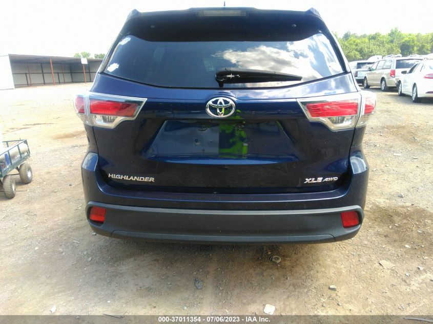 2016 TOYOTA HIGHLANDER XLE - 5TDJKRFHXGS315721