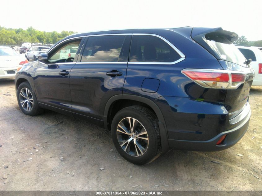 2016 TOYOTA HIGHLANDER XLE - 5TDJKRFHXGS315721