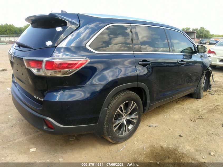 2016 TOYOTA HIGHLANDER XLE - 5TDJKRFHXGS315721