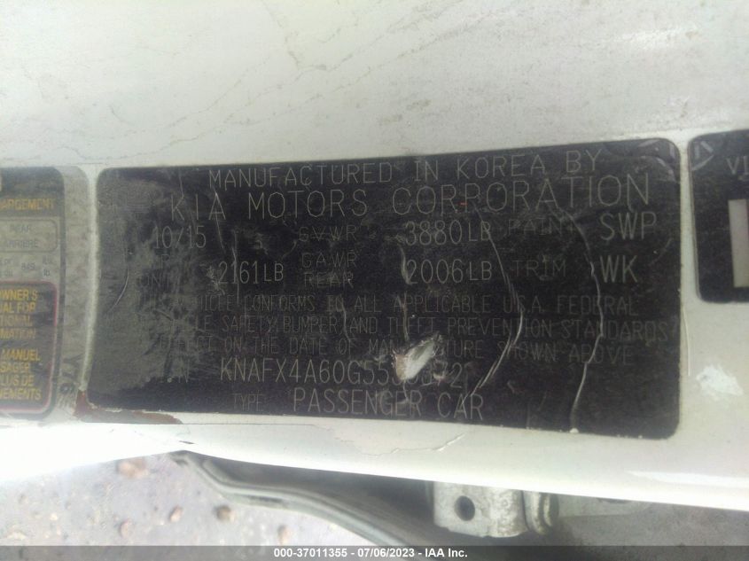 2016 KIA FORTE - KNASX4A60G5535372