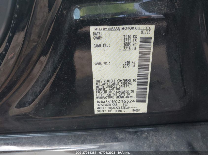 2015 NISSAN ALTIMA 2.5 - 1N4AL3AP4FC246524