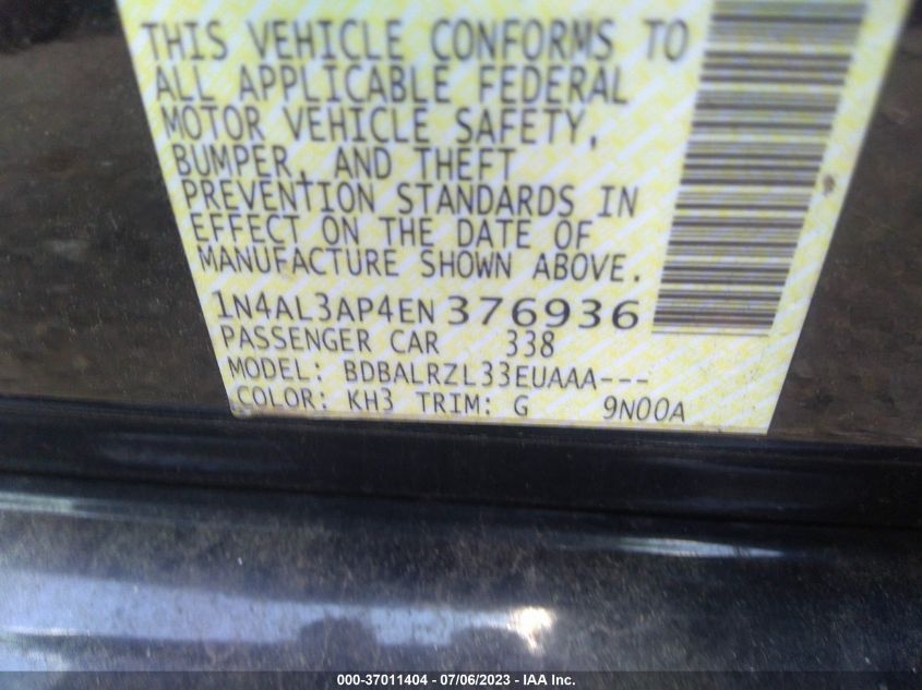 2014 NISSAN ALTIMA 2.5 - 1N4AL3AP4EN376936