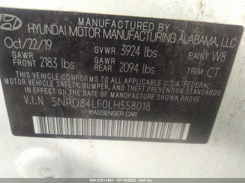 5NPD84LF0LH558018 Hyundai Elantra SEL 9