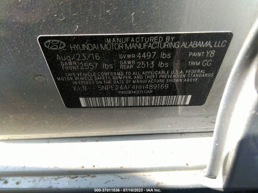 2017 HYUNDAI SONATA SE - 5NPE24AF4HH489169