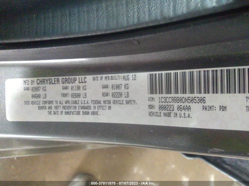 2013 CHRYSLER 200 TOURING - 1C3CCBBB0DN505306
