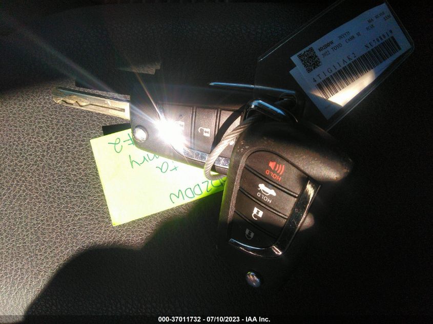2022 TOYOTA CAMRY SE - 4T1G11AK2NU708019