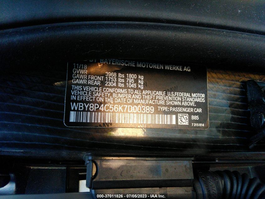 2019 BMW I3 - WBY8P4C56K7D00389
