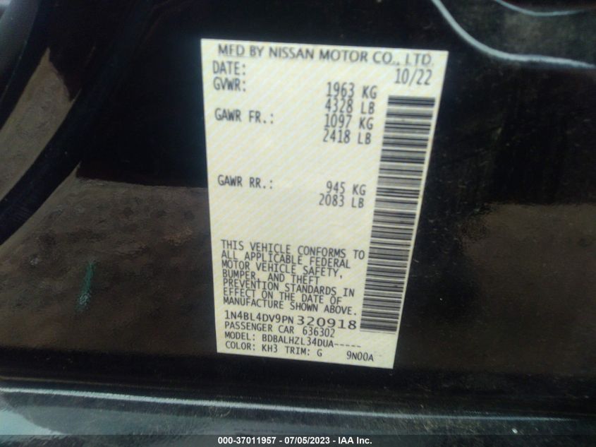 2023 NISSAN ALTIMA 2.5 SV - 1N4BL4DV9PN320918