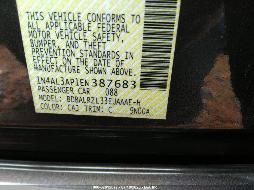 2014 NISSAN ALTIMA 2.5 S - 1N4AL3AP1EN387683