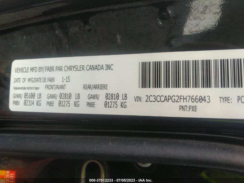2015 CHRYSLER 300C PLATINUM 2C3CCAPG2FH766043