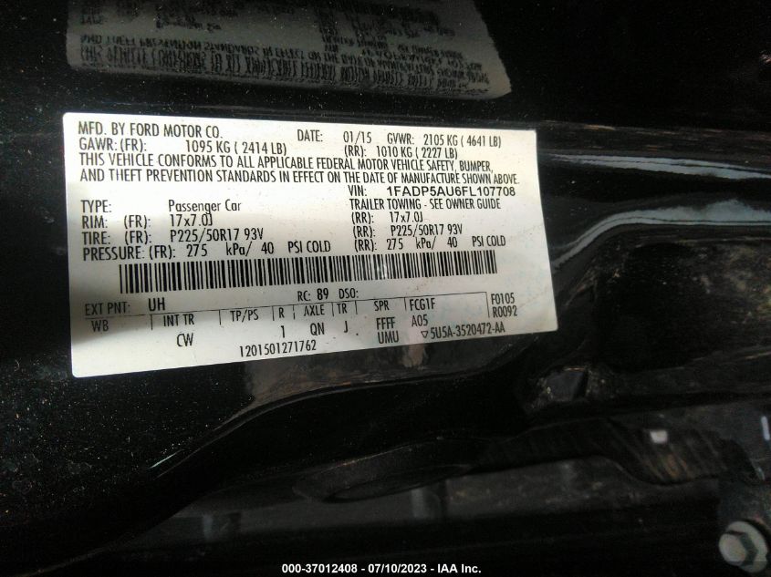 2015 FORD C-MAX HYBRID SE - 1FADP5AU6FL107708