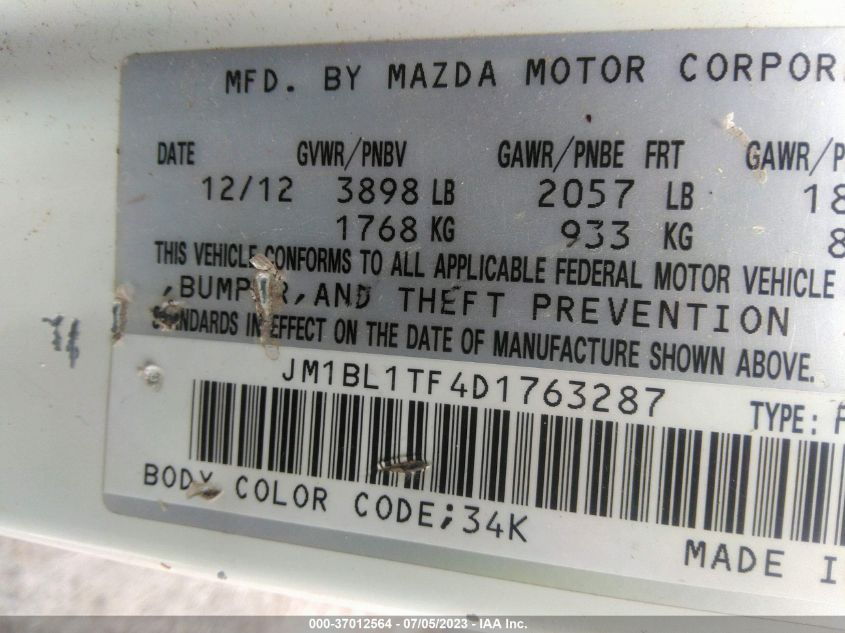 2013 MAZDA MAZDA3 I SV - JM1BL1TF4D1763287