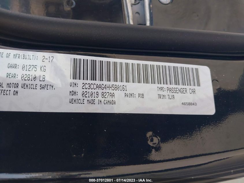 2017 CHRYSLER 300 LIMITED - 2C3CCAAG4HH580161