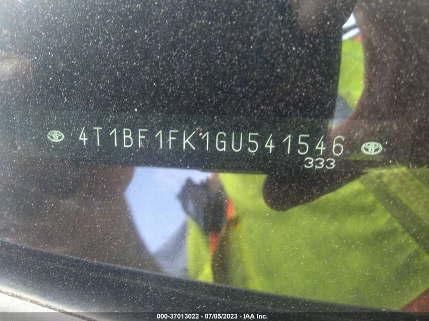 2016 TOYOTA CAMRY XLE/SE/LE/XSE - 4T1BF1FK1GU541546