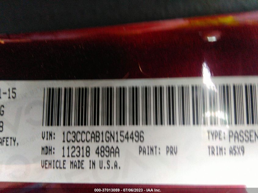 2016 CHRYSLER 200 LIMITED - 1C3CCCAB1GN154496
