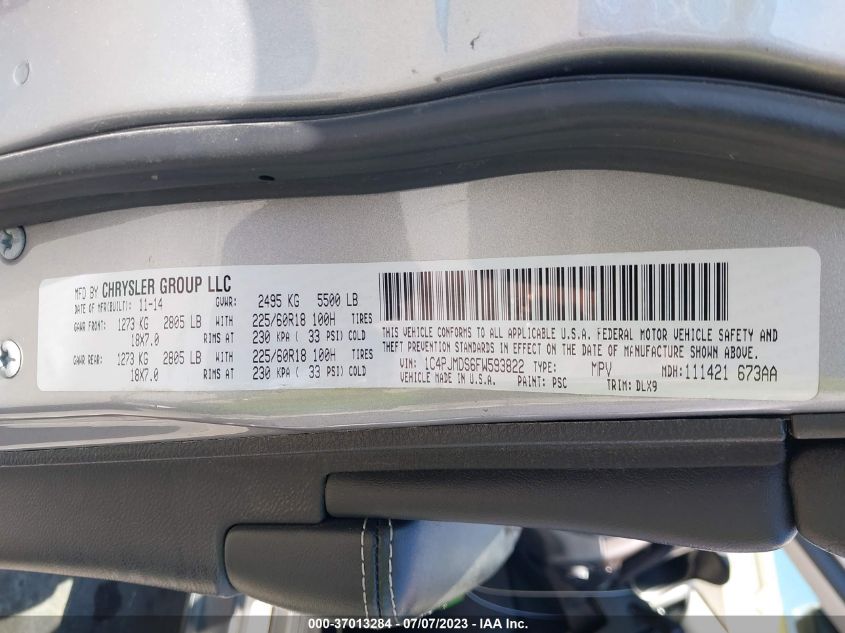 2015 JEEP CHEROKEE LIMITED - 1C4PJMDS6FW593822