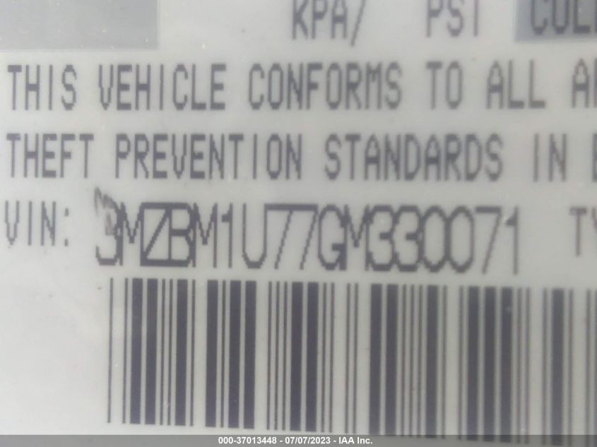 2016 MAZDA MAZDA3 I SPORT - 3MZBM1U77GM330071