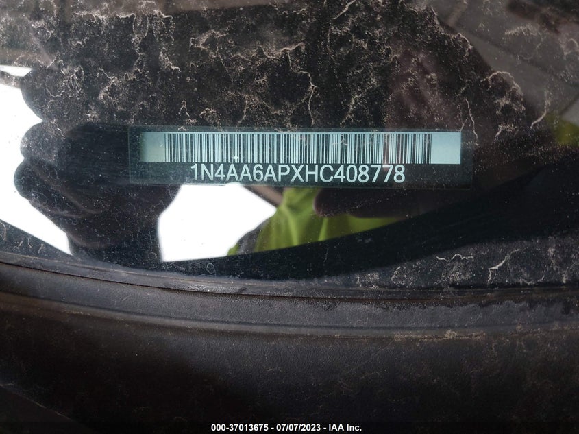 VIN 1N4AA6APXHC408778 2017 NISSAN MAXIMA 3.5S/SV/SL/SR/PLAT