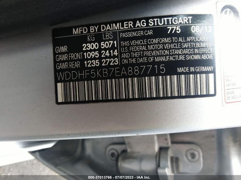 2014 MERCEDES-BENZ E-CLASS E350 - WDDHF5KB7EA887715
