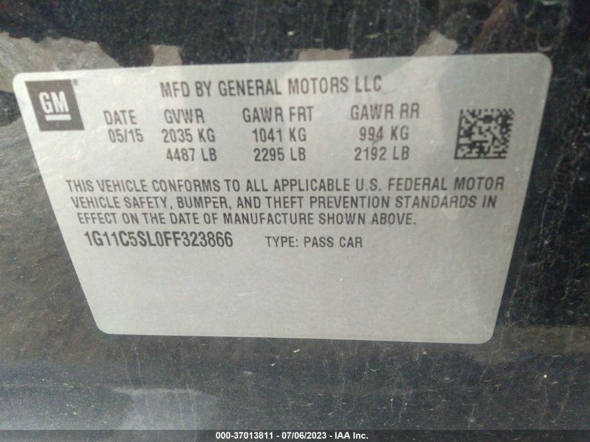 2015 CHEVROLET MALIBU 1LT - 1G11C5SL0FF323866