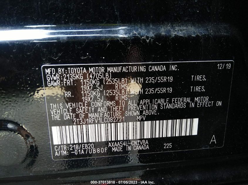 2020 TOYOTA RAV4 ADVENTURE/TRD OFF ROAD - 2T3J1RFV1LC082721