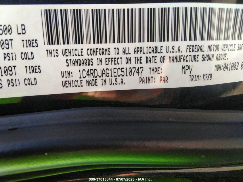 2014 DODGE DURANGO SXT - 1C4RDJAG1EC510747