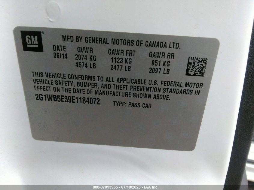 2014 CHEVROLET IMPALA LIMITED LT - 2G1WB5E39E1184072