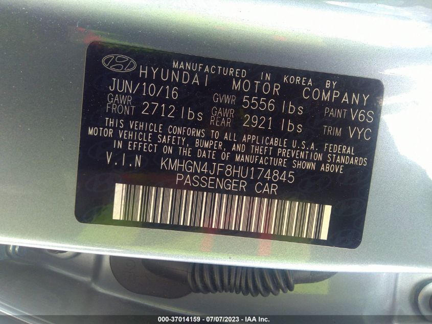 2017 GENESIS G80 ULTIMATE - KMHGN4JF8HU174845