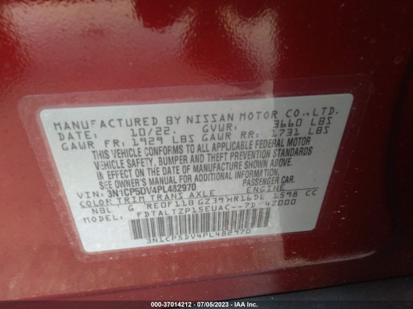 2023 NISSAN KICKS SR - 3N1CP5DV4PL482970
