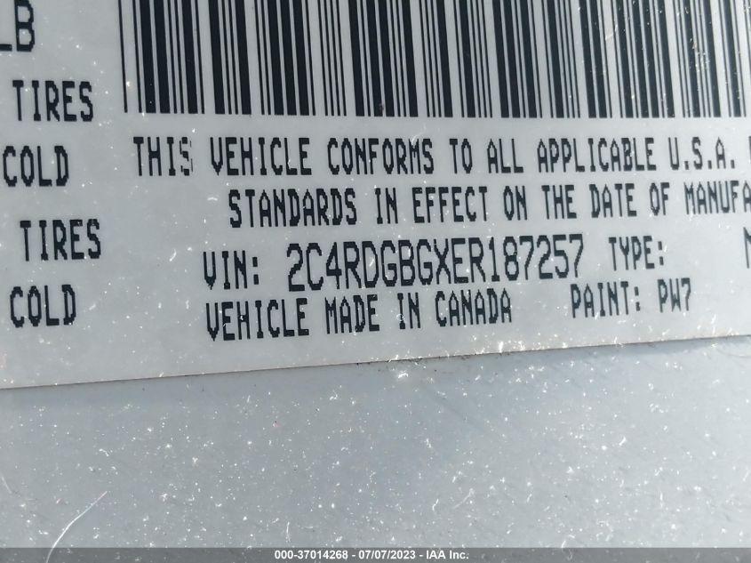 2014 DODGE GRAND CARAVAN AMERICAN VALUE PKG - 2C4RDGBGXER187257