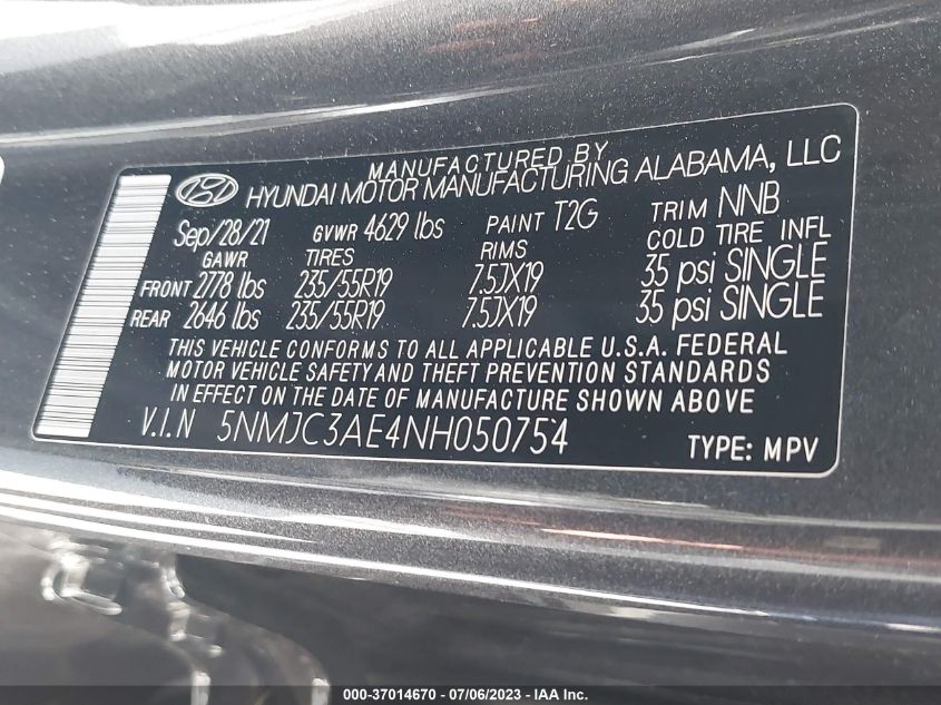2022 HYUNDAI TUCSON SEL - 5NMJC3AE4NH050754