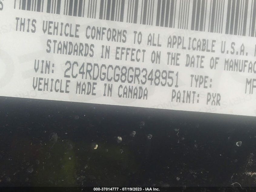 2016 DODGE GRAND CARAVAN SXT PLUS - 2C4RDGCG8GR348951