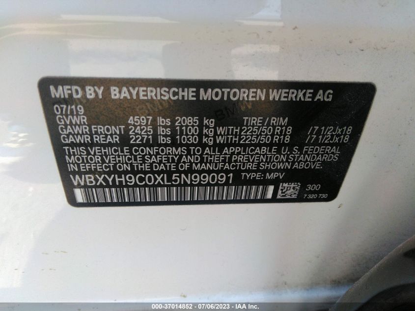 2020 BMW X2 SDRIVE28I - WBXYH9C0XL5N99091