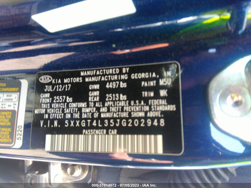 2018 KIA OPTIMA S - 5XXGT4L35JG202948