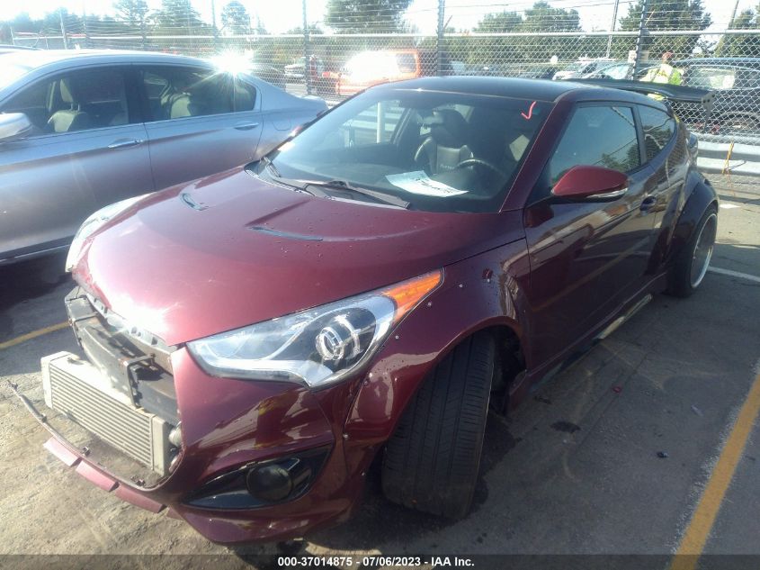 2013 HYUNDAI VELOSTER TURBO W/BLUE INT - KMHTC6AE4DU172012