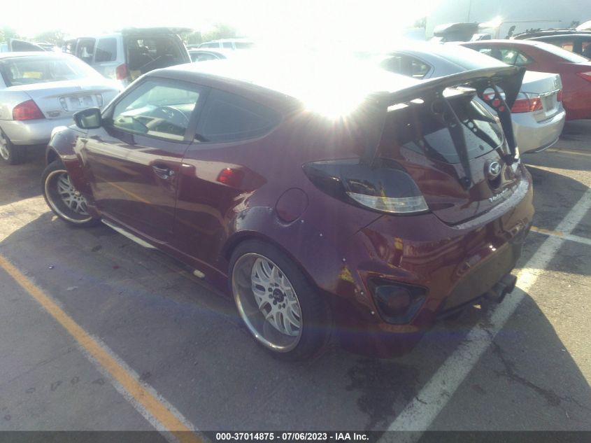 2013 HYUNDAI VELOSTER TURBO W/BLUE INT - KMHTC6AE4DU172012