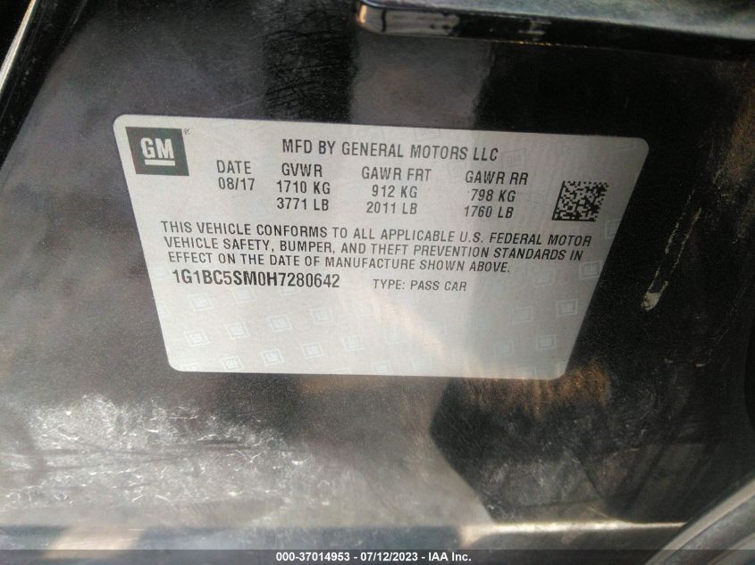 2017 CHEVROLET CRUZE LS - 1G1BC5SM0H7280642