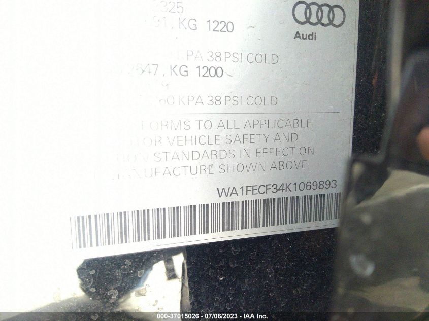 2019 AUDI Q3 S LINE PRESTIGE - WA1FECF34K1069893
