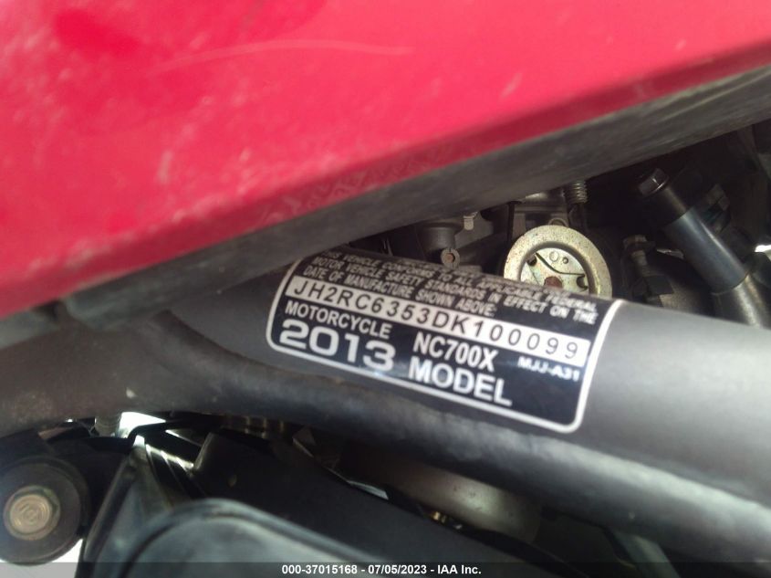 2013 HONDA NC700X - JH2RC6353DK100099