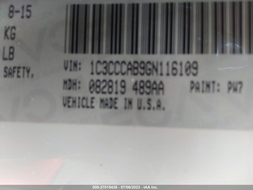 2016 CHRYSLER 200 LIMITED - 1C3CCCAB9GN116109