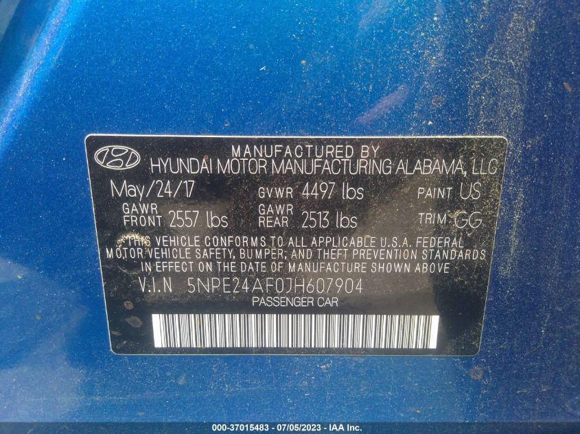 2018 HYUNDAI SONATA SE - 5NPE24AF0JH607904