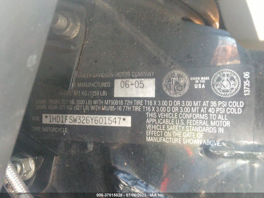 2006 HARLEY-DAVIDSON FLTRI - 1HD1FSW326Y601547