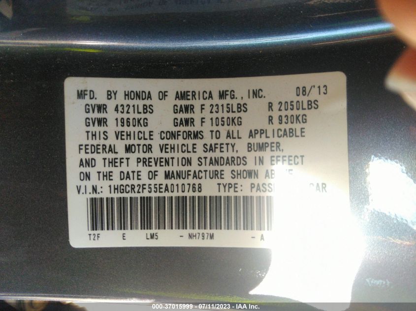 2014 HONDA ACCORD SEDAN SPORT - 1HGCR2F55EA010768