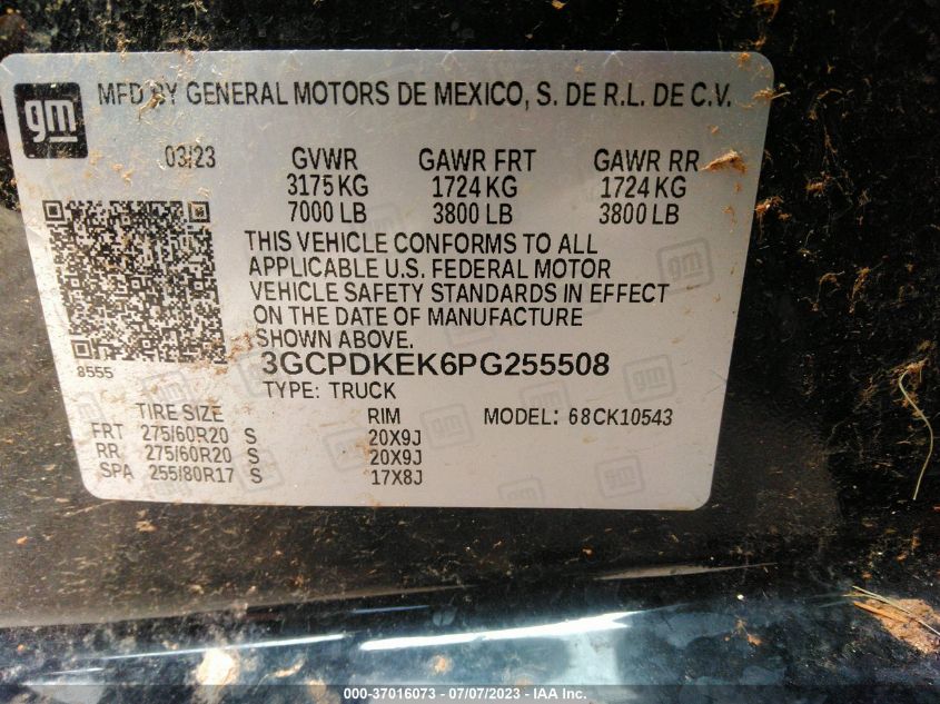 2023 CHEVROLET SILVERADO 1500 LT - 3GCPDKEK6PG255508
