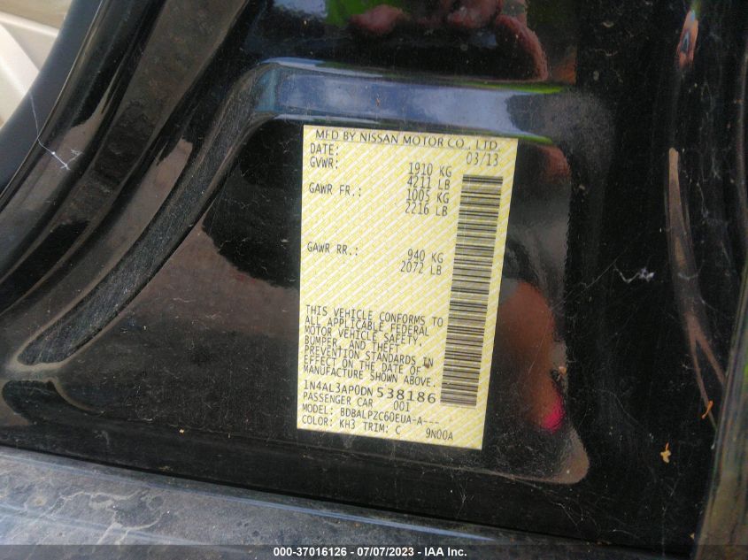 2013 NISSAN ALTIMA 2.5 - 1N4AL3AP0DN538186